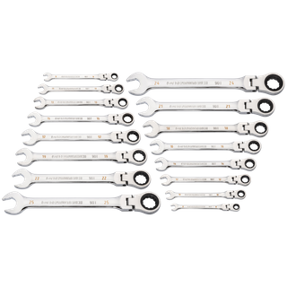 GEARWRENCH Combination Ratcheting Spanner Flex Head Metric 16pc Set