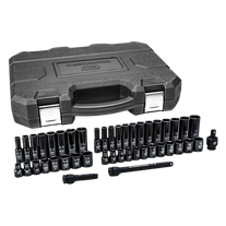 GEARWRENCH Standard & Deep Impact Socket Set Metric/SAE 3/8in Dr 44pc