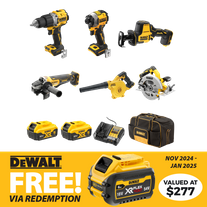 DeWalt XR Cordless Combo Kit Brushless 6pc 18V 5Ah