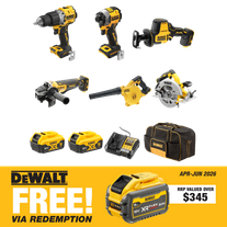 DEWALT XR Cordless Combo Kit Brushless 6pc 18V 5Ah