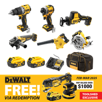 DeWalt XR Cordless Combo Kit Brushless 6pc 18V 5Ah