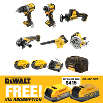 DEWALT XR Cordless Combo Kit Brushless 6pc 18V 5Ah