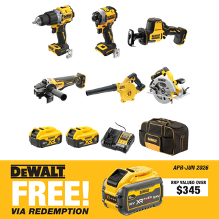 DEWALT XR Cordless Combo Kit Brushless 6pc 18V 5Ah