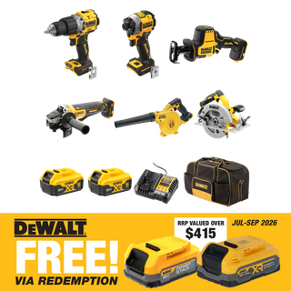 DEWALT XR Cordless Combo Kit Brushless 6pc 18V 5Ah