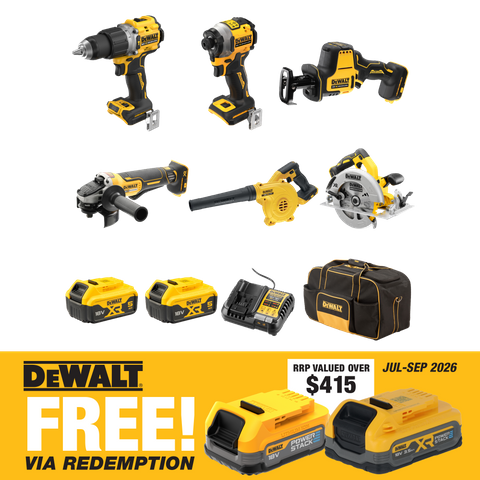DEWALT XR Cordless Combo Kit Brushless 6pc 18V 5Ah