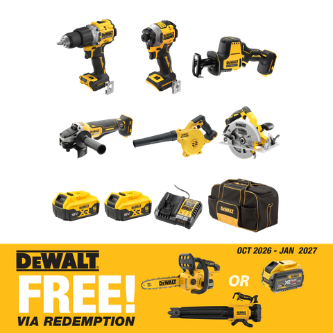 DEWALT XR Cordless Combo Kit Brushless 6pc 18V 5Ah