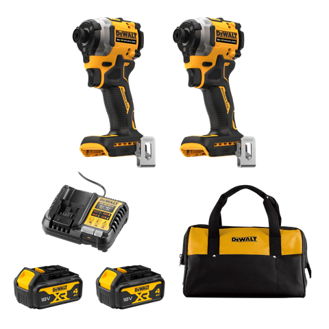 DeWalt Cordless Impact Driver Brushless 3spd Twin Pack 18v 4Ah