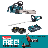 Makita LXT Cordless Chainsaw and Hedge Trimmer 36V/18V Kit