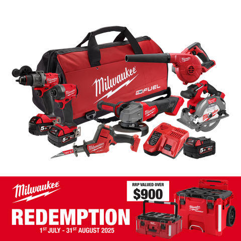 Milwaukee M18 FUEL Cordless Power Pack Brushless 6pc Kit 6A4 18v 5Ah