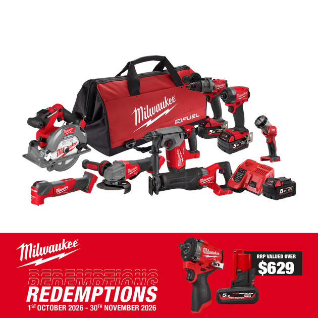 Buy Milwaukee M18 FUEL Cordless Power Pack Brushless 8pc Kit 8A4 18V ...