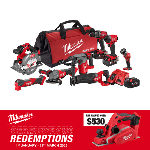 Milwaukee M18 FUEL Cordless Power Pack Brushless 8pc Kit 8A4 18V 5Ah