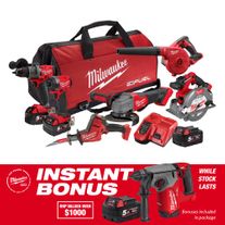 Milwaukee M18 FUEL Power Pack 6pc 6BF4 18V 5Ah with Bonus