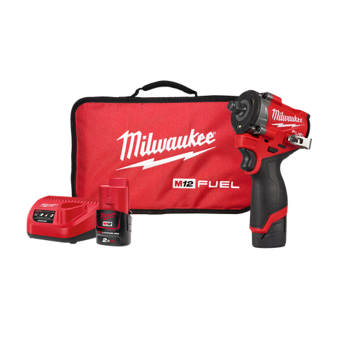 Milwaukee M12 FUEL Cordless Impact Wrench Stubby Gen2 1/2in 12V 2Ah