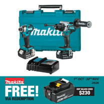 Makita LXT Cordless Hammer Drill and Impact Driver Brushless Kit 18V 5Ah