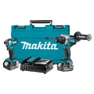 Makita LXT Cordless Hammer Drill and Impact Driver Brushless Kit 18V 5Ah