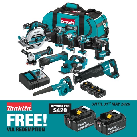 Makita LXT Cordless Combo Kit Brushless 1058 10pc 18v 5Ah