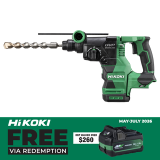HiKOKI Cordless Rotary Hammer Drill SDS Plus 28mm 36V - Bare Tool