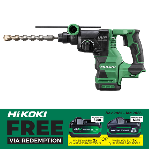 HiKOKI Cordless Rotary Hammer Drill SDS Plus 28mm 36V - Bare Tool