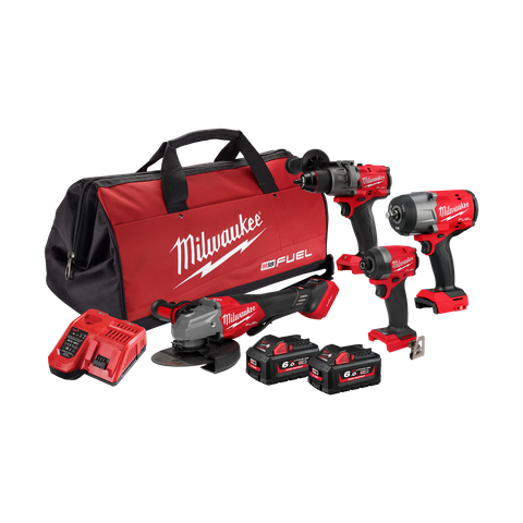 Milwaukee M18 FUEL Cordless Power Pack 4pc Kit 4L3 18V 6Ah