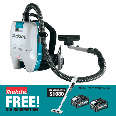 Makita XGT Cordless Backpack Vacuum Cleaner 32mm 40v - Bare Tool