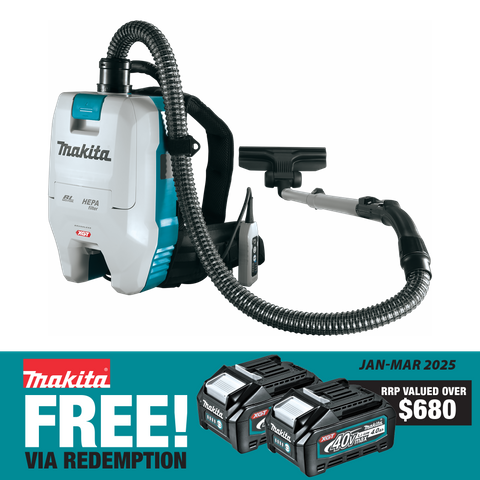 Makita XGT Cordless Backpack Vacuum Cleaner 32mm 40v - Bare Tool