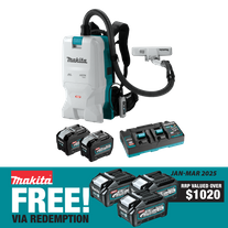 Makita XGT Backpack Vacuum Cleaner 28mm Brushless 40v 8Ah