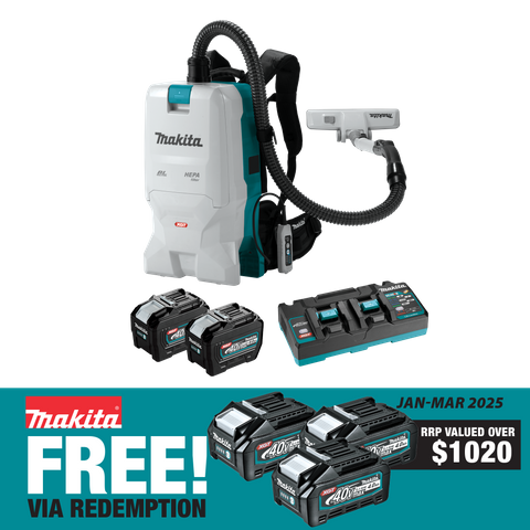 Makita XGT Backpack Vacuum Cleaner 28mm Brushless 40v 8Ah