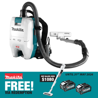 Makita XGT Cordless Backpack Vacuum Cleaner 28mm 40v - Bare Tool