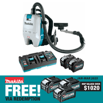 Makita XGT Cordless Backpack Vacuum Cleaner 32mm 40v 8Ah