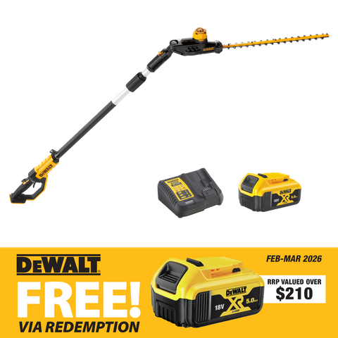 DEWALT Cordless Pole Hedge Trimmer 18V 5Ah