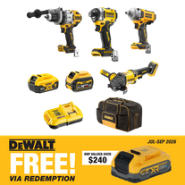 DEWALT Cordless Combo Kit Brushless 4pc 18V/54V 5Ah/6Ah