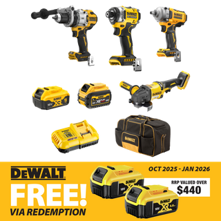 DeWalt Cordless Combo Kit Brushless 4pc 18V/54V 5Ah/6Ah