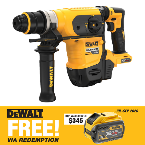 DEWALT FLEXVOLT Cordless Rotary Hammer Drill SDS Plus 32mm 54V - Bare Tool