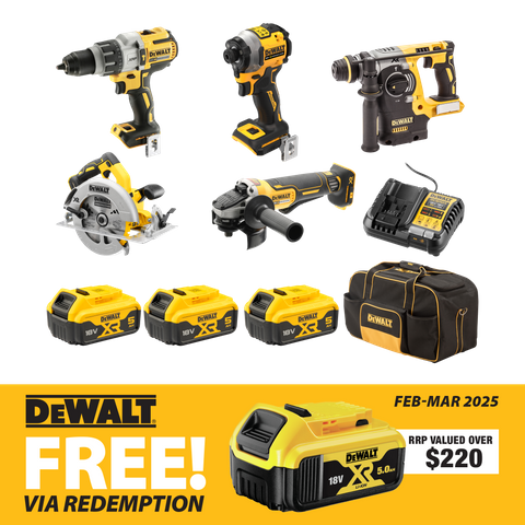 DeWalt Cordless Combo Kit Brushless 5pc 18V 5Ah