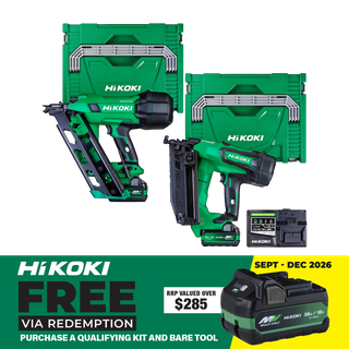 HiKOKI Cordless Framing Nailer & Angle Brad Nailer 18V 5Ah