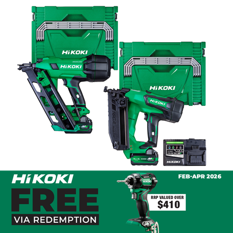 HiKOKI Cordless Framing Nailer & Angle Brad Nailer 18V 5Ah