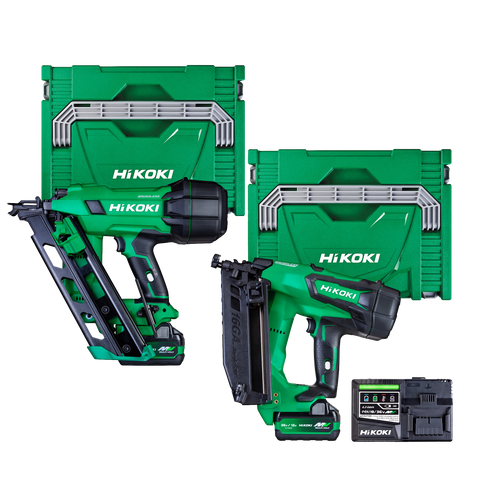 HiKOKI Cordless Framing Nailer & Angle Brad Nailer 18V 5Ah