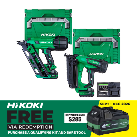 HiKOKI Cordless Framing Nailer & Angle Brad Nailer 18V 5Ah