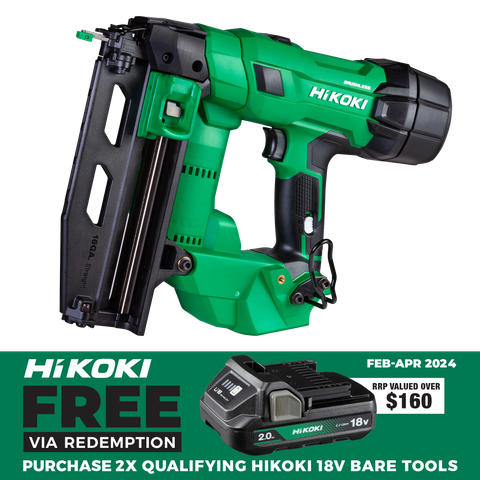 HiKOKI Cordless Brad Nailer Straight 16G Gasless Brushless 18v - Bare Tool