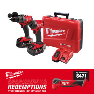 Milwaukee M18 FUEL Cordless Hammer Drill & Impact Driver Brushless 18V 5Ah