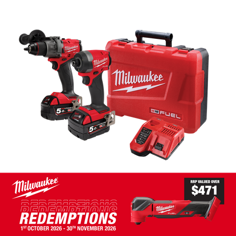Milwaukee M18 FUEL Cordless Hammer Drill & Impact Driver Brushless 18V 5Ah
