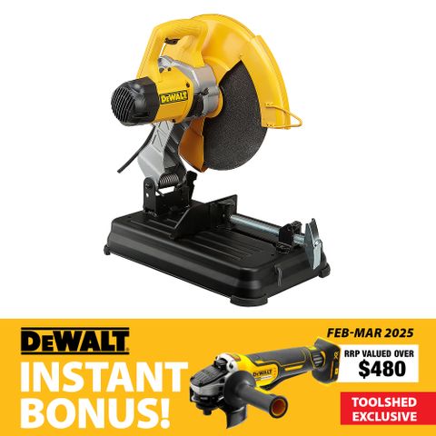 DeWalt Metal Cut Off Saw 355mm 2300W with Bonus 18V Cordless Grinder Bare Tool