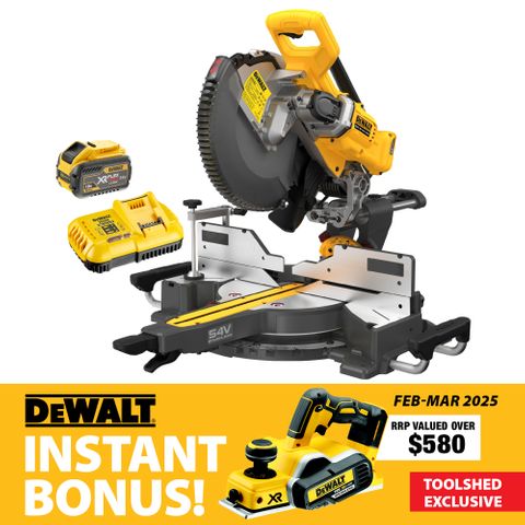 DeWalt FLEXVOLT Cordless Mitre Saw Brushless 305mm 54V 9Ah