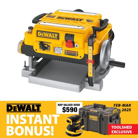 DeWalt Thicknesser Portable 330x152mm with BONUS 18V Sander and Tool Box