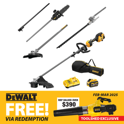 DeWalt Cordless Split Boom Outdoor Multi Tool Kit 54V 9Ah