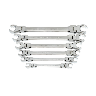GEARWRENCH Flex Headed Double Flare Nut Wrech Metric 6pc Set