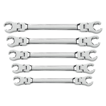 GEARWRENCH Flex Headed Double Flare Nut Wrech Metric 5pc Set