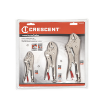 Crescent Curved Jaw Locking Plier With Wire Cutter Set 3pc