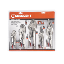 Crescent Curved Jaw and Long Nose Locking Plier Set 5pc