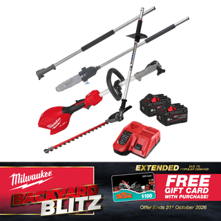 Milwaukee M18 FUEL Outdoor Power Head Gen2 3pc Kit 18V 8Ah